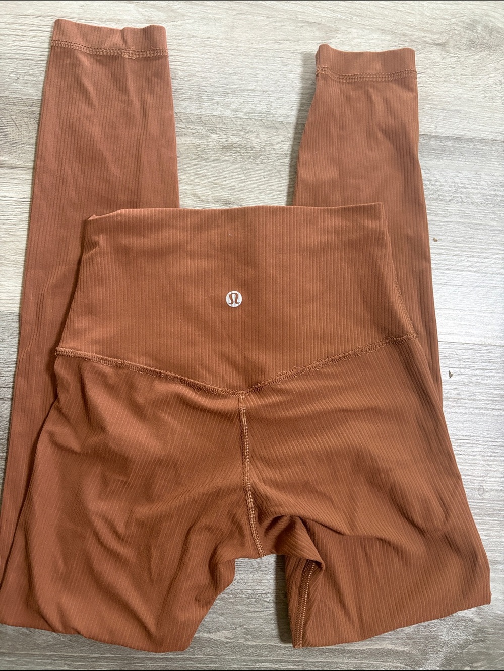 lululemon athletica Ribbed Leggings — Rust Brown